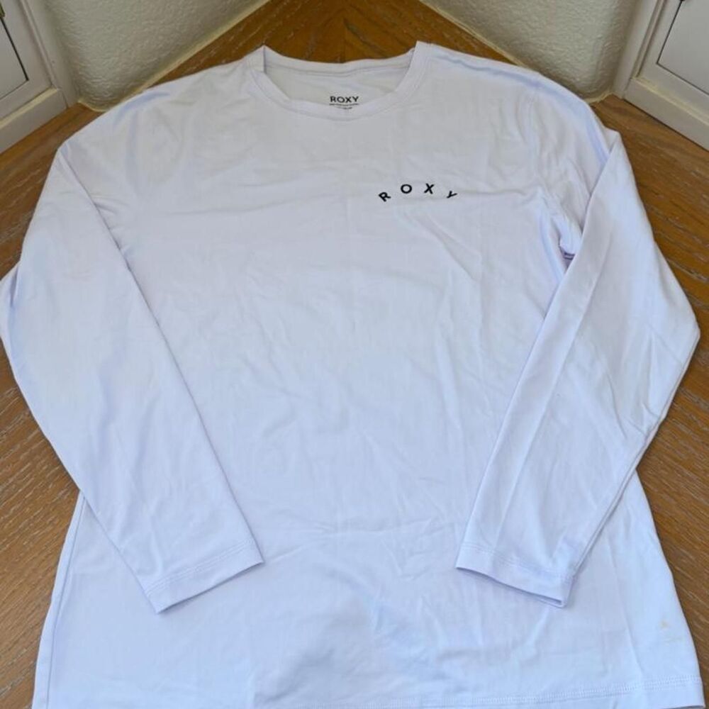 ROXY Enjoy Waves White Long Sleeve Upf 50 Rash Guard Shirt